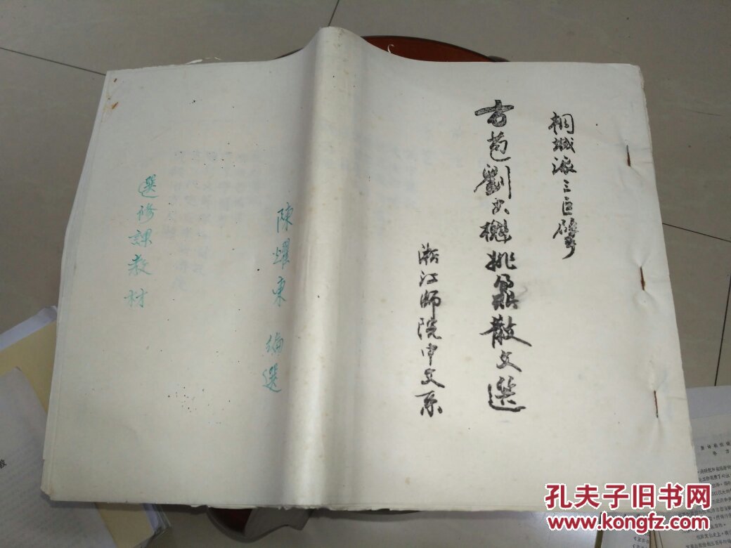 桐城派三巨臂 方苞刘大槐姚鼐散文选【油印本】厚册