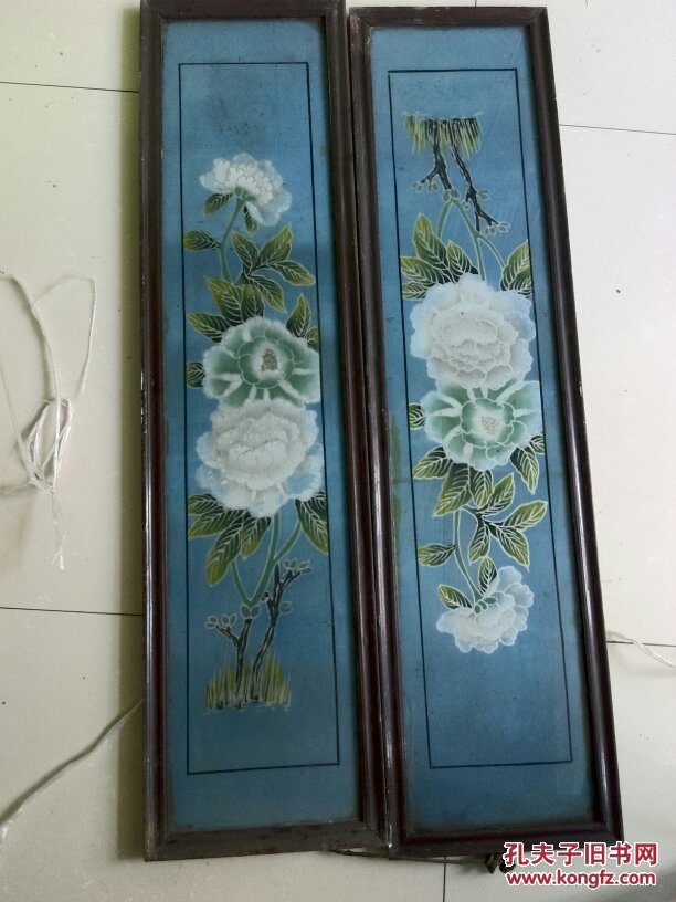 牡丹玻璃画挂镜