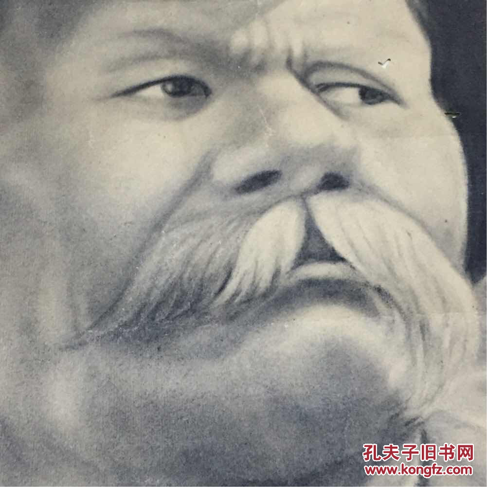 高尔基人物素描态金画