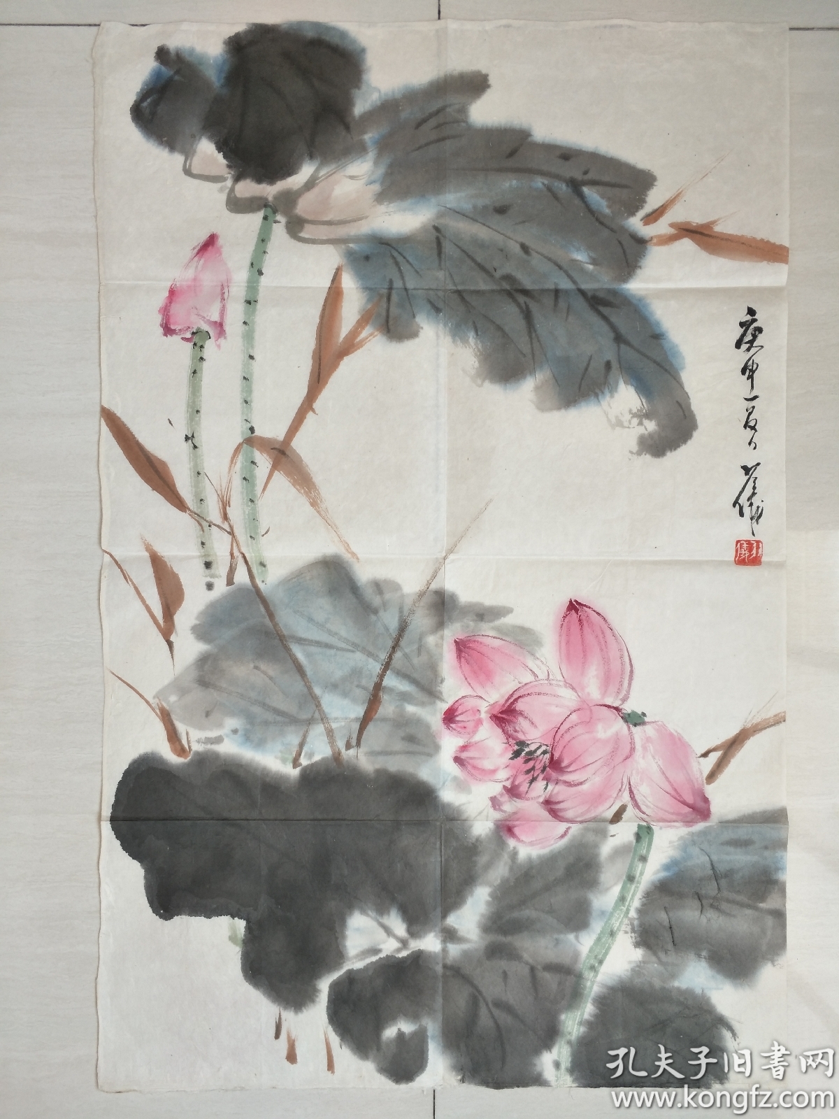 中国著名老绘画,王羽仪墨荷画家小学1幅。莲沁精品图片
