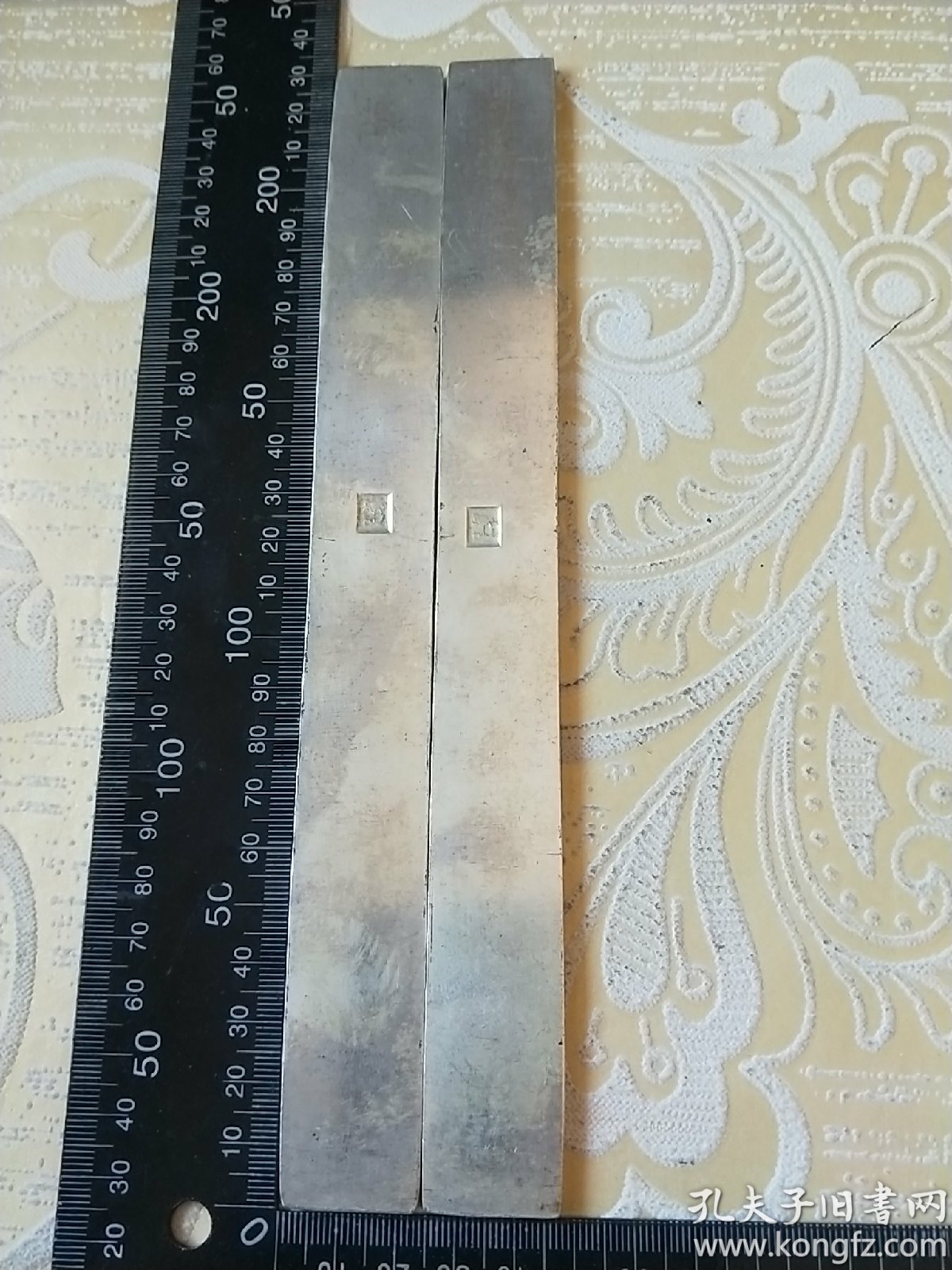 足银镇尺、镇纸【满清十二帝图】镇尺,带钢印