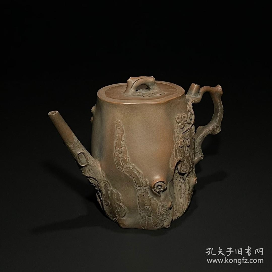 全手工松桩壶落款陈鸣远清代