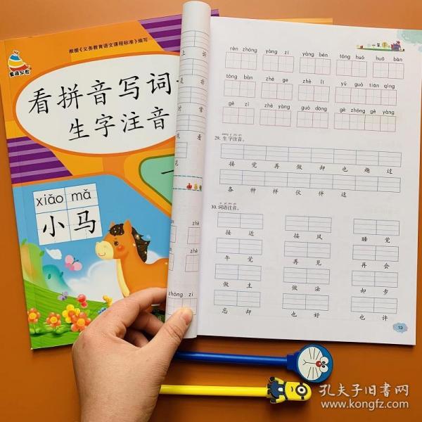 看拼音写词语生字注音同步专项练习本二年级套装上下册配部编人教版