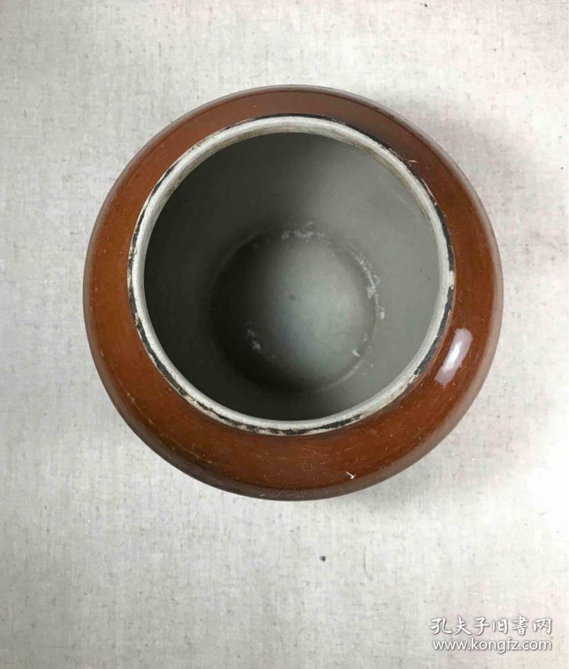 古董古玩收藏杂项近代酱釉罐紫砂罐茶叶罐老砂罐子358153
