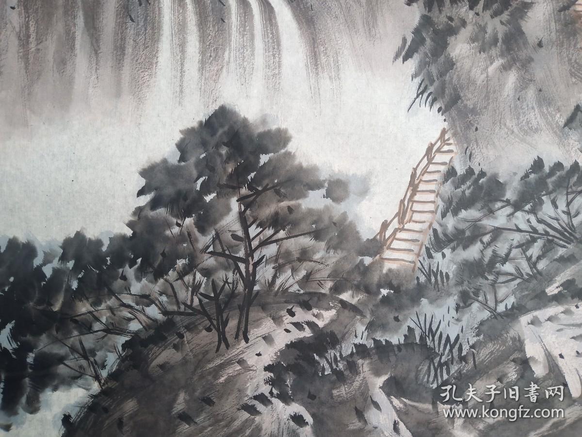 四川乐山著名画家周云鹤精品山水画软件永久保真画心尺寸13869厘米j