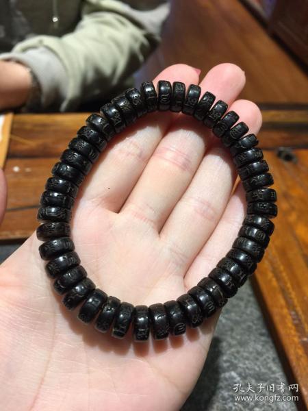 天然精工椰蒂隔片隔珠佛珠手链手串 男女款 颗颗雕刻 六字真言 六字