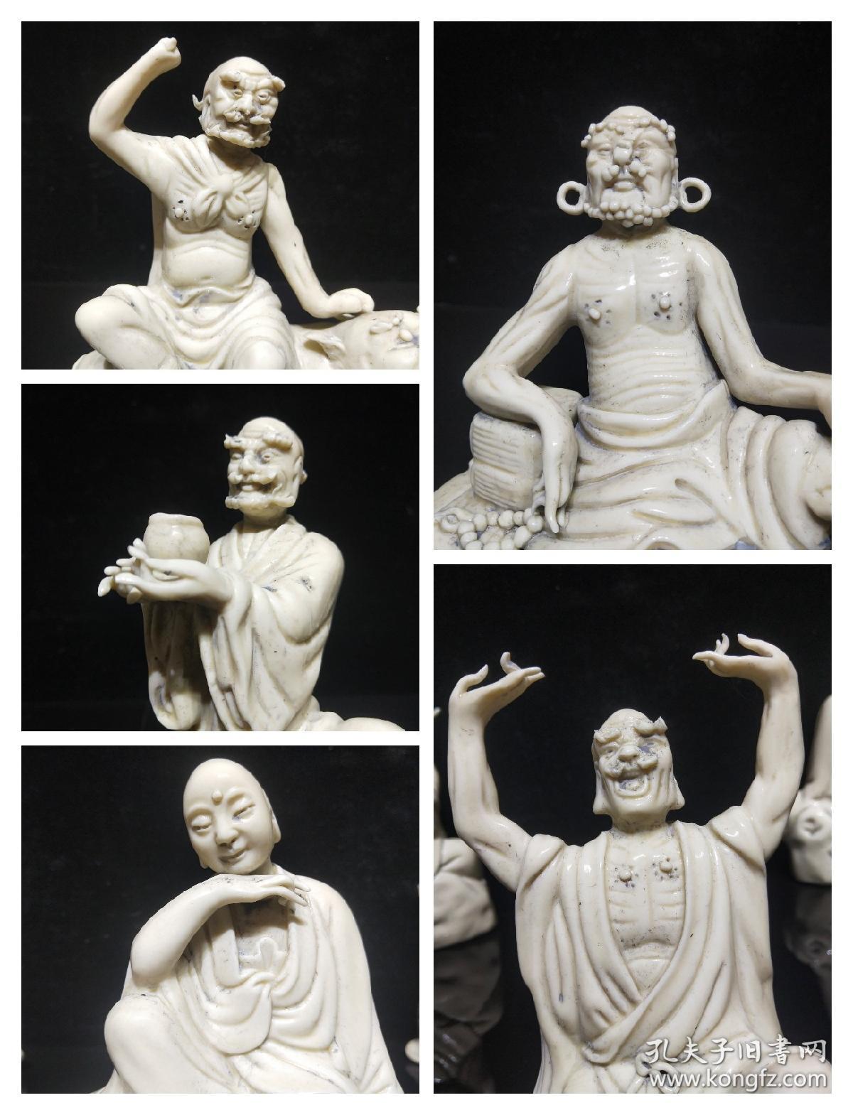 明代何朝宗德化瓷十八罗汉摆件