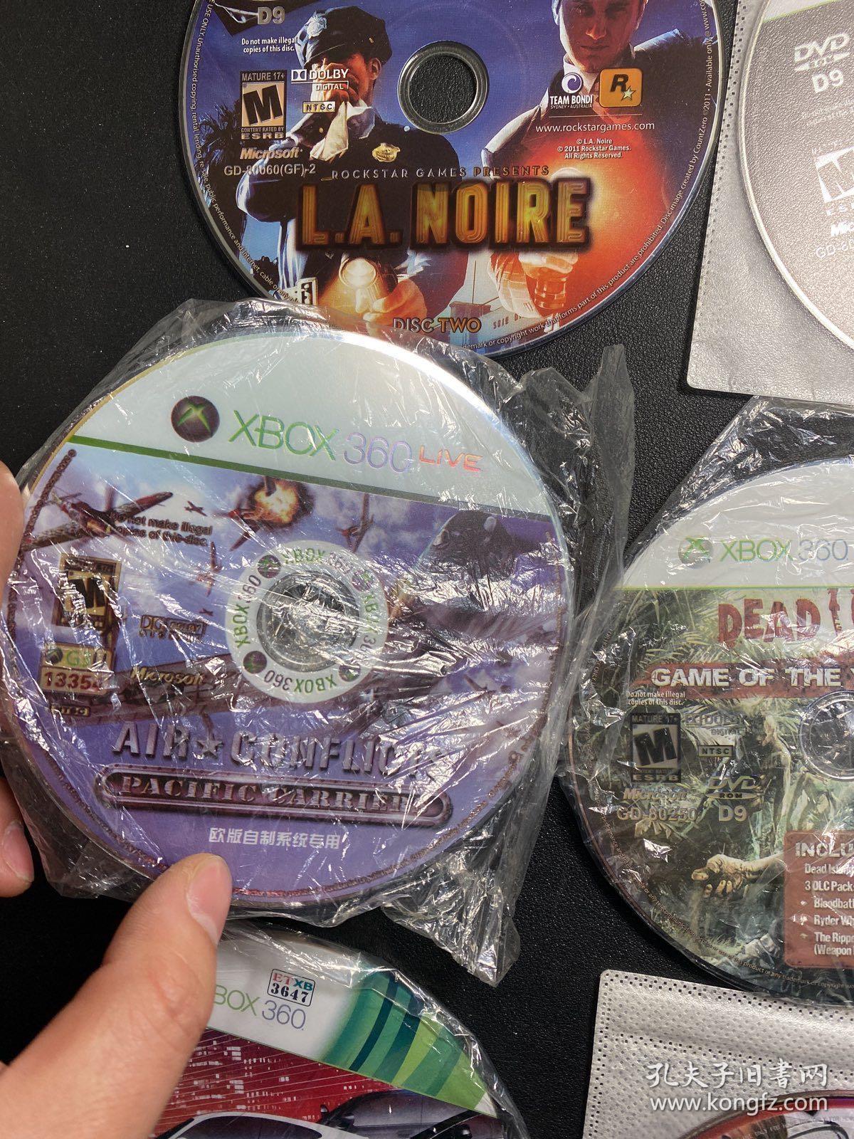 游戏xbox360游戏光盘黑色洛城lanoire空中冲突太平洋航母airconflicts