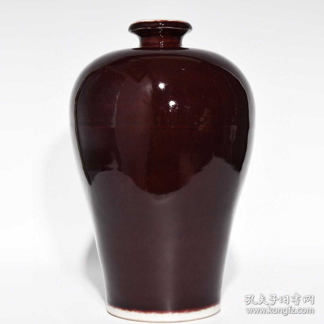 明代瓷器精品老货收藏明宣德祭红釉梅瓶