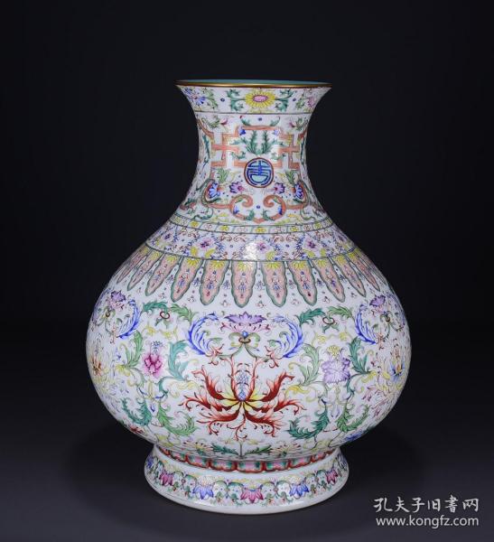 清乾隆珐琅彩西番莲纹玉壶春瓶57x48厘米