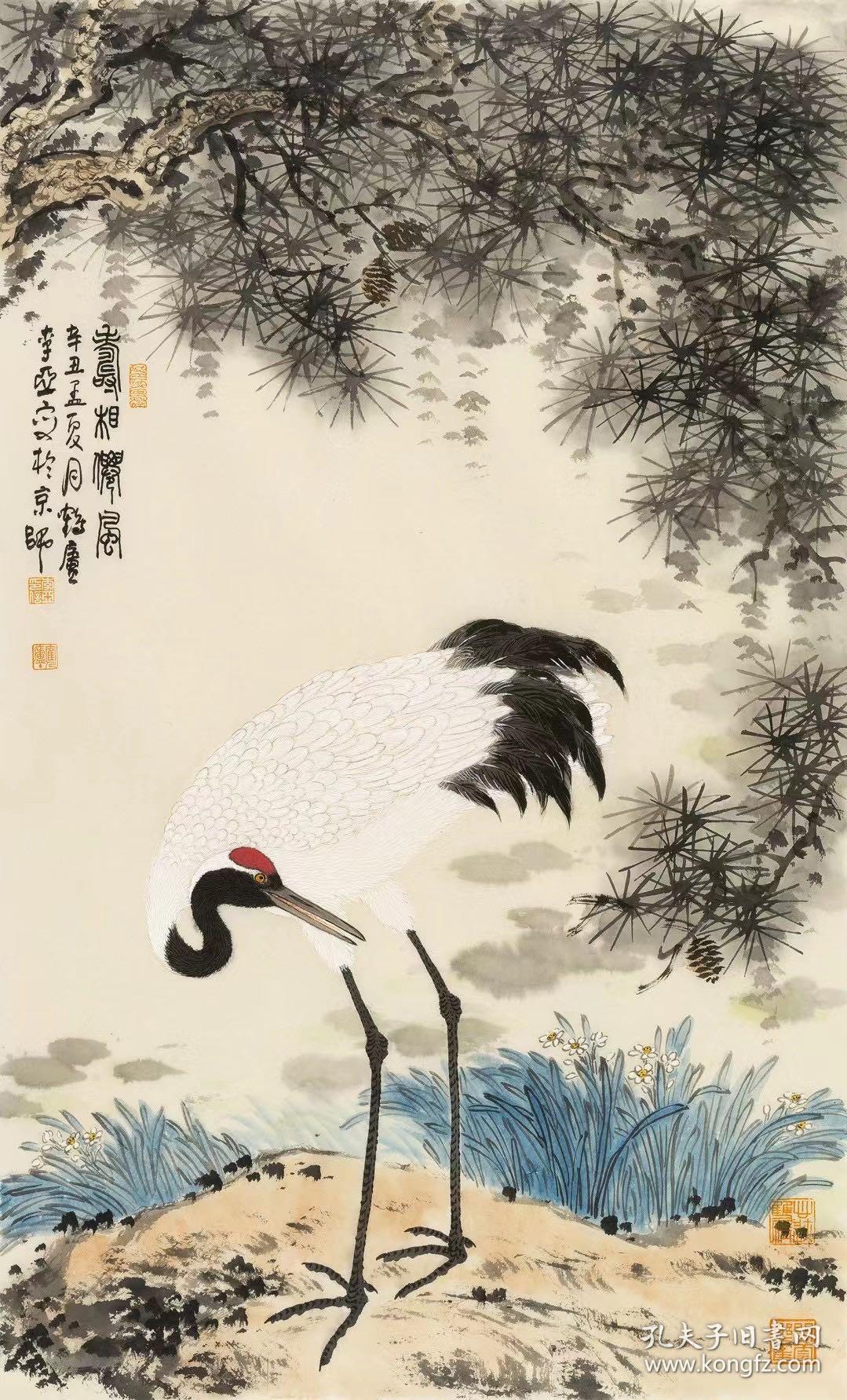 画家李亚花鸟画国画鹤