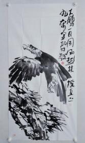 当代名家郑柏林四尺整纸国画作品一幅大鹏一日目风起扶摇直上尺寸