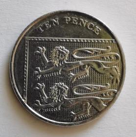 英国硬币:2013年10便士 ten pence(盾牌版)