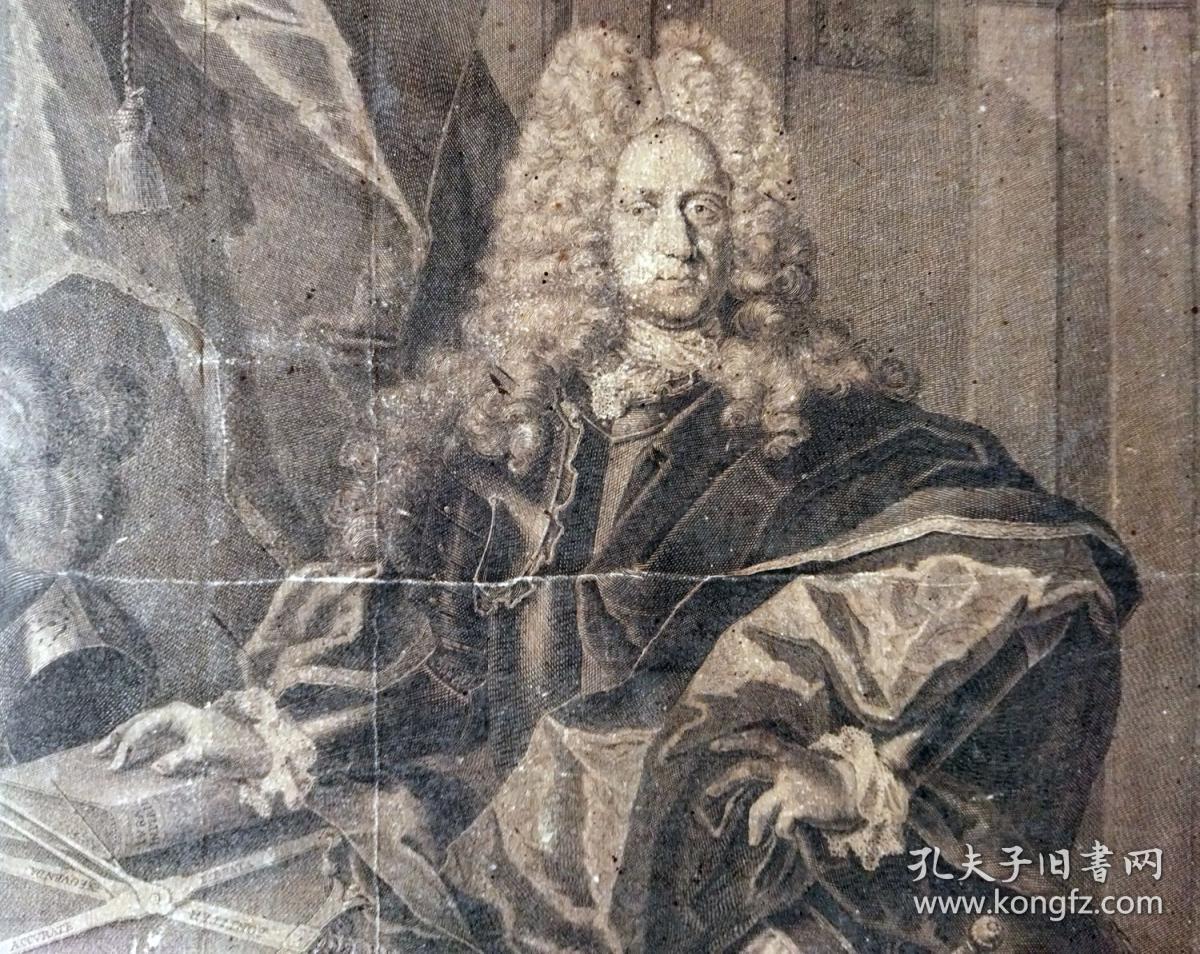 1787年巨幅铜版画法国国王路易十四肖像太阳王illvstrissimvscomesac