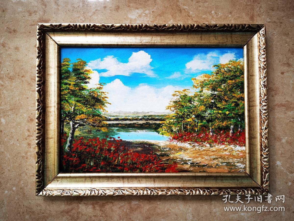 纯手绘纯手工风景油画装饰画挂画上墙挂墙欧式美式现代时尚简约工艺品