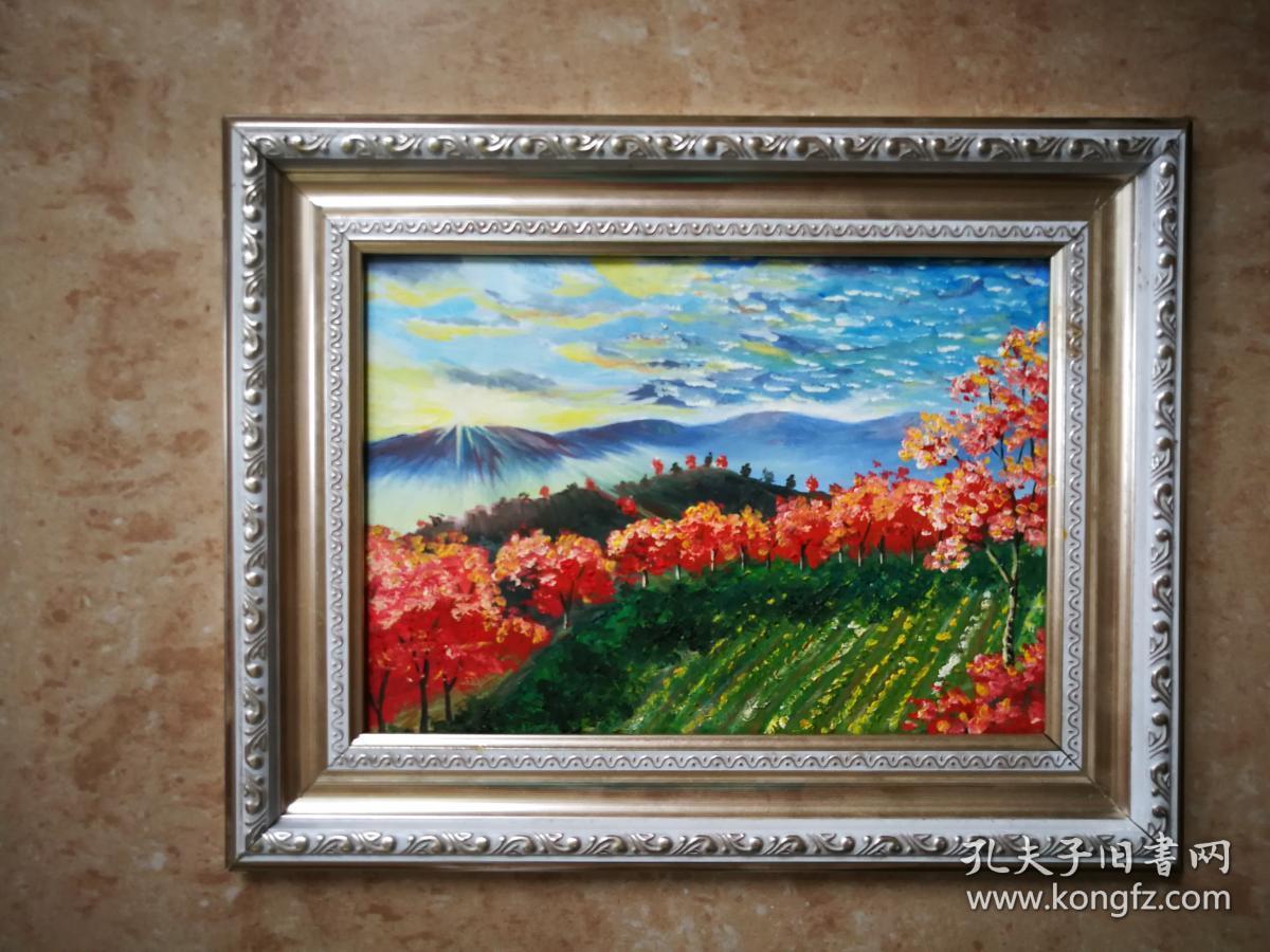 纯手绘纯手工风景油画装饰画挂画上墙挂墙欧式美式现代时尚简约工艺品