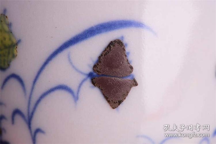 明成化红胎斗彩姹紫三秋蝶恋花纹高足杯