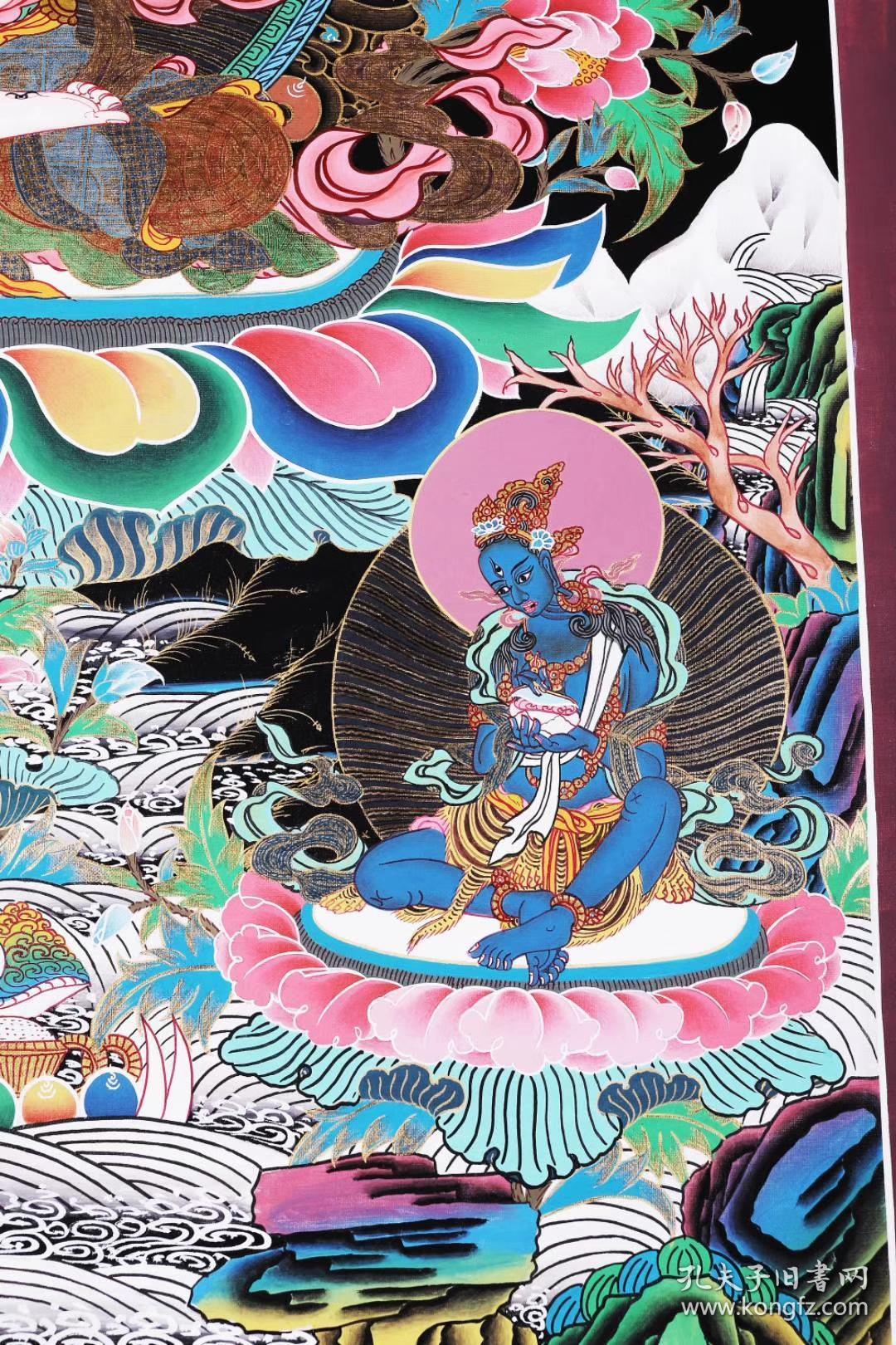 【精品唐卡】白度母(纯金).尺寸80x60cm.产自佛教圣地