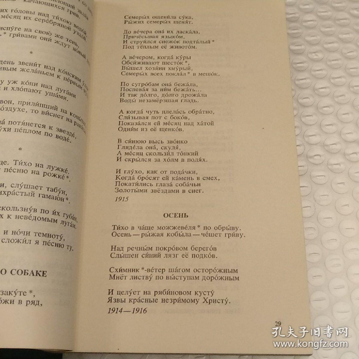 叶赛宁诗集(俄文原版)
