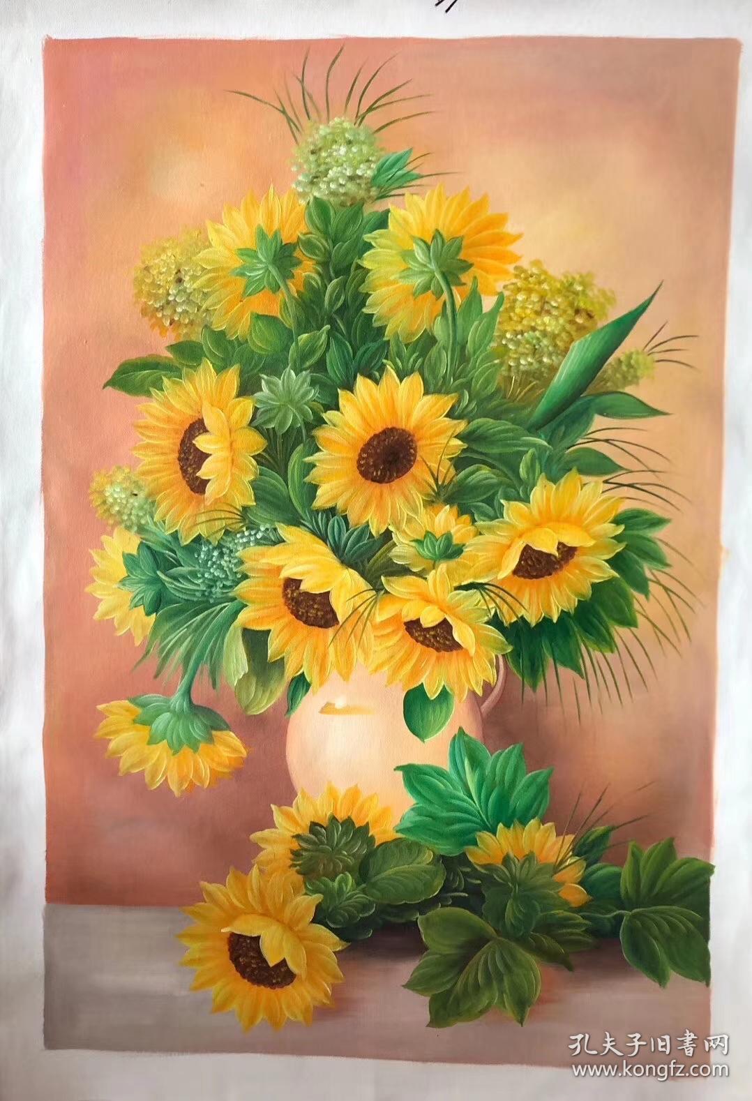 陈顺强 精品油画 向日葵尺寸约60x90厘米