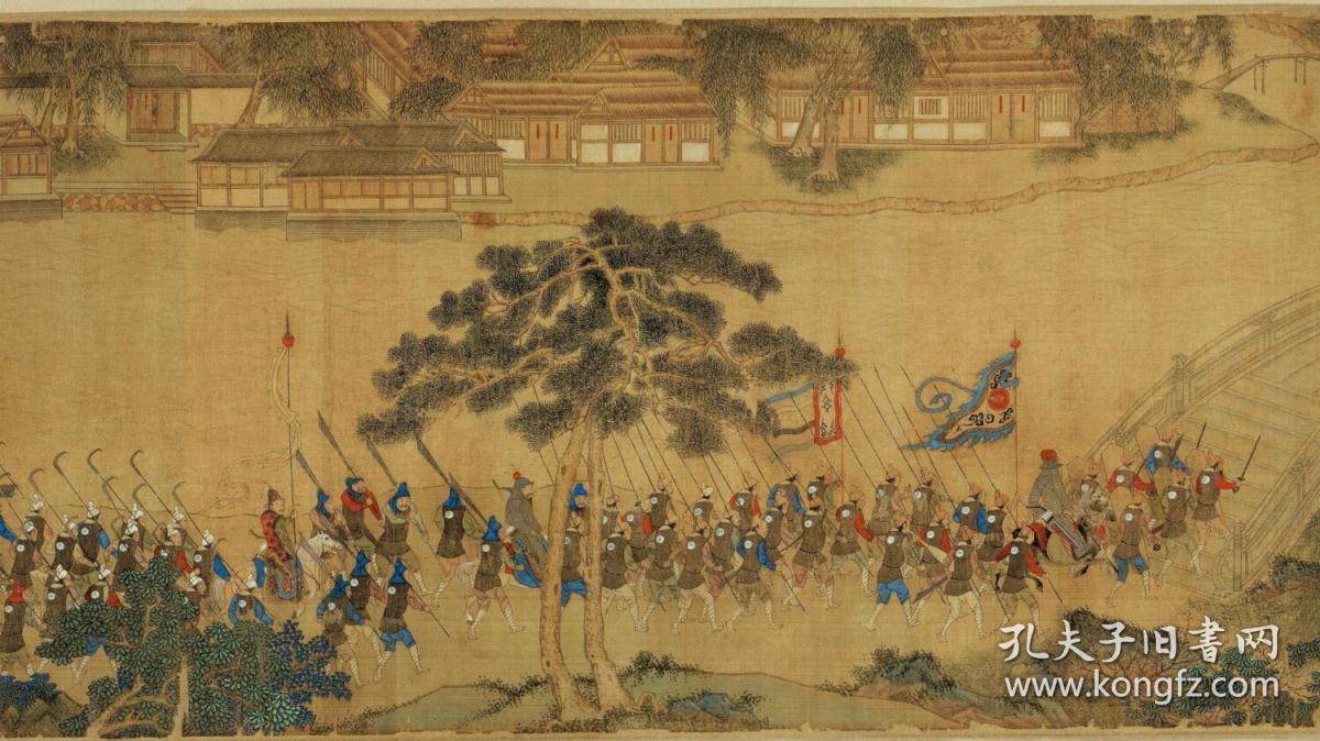 【复印件】手卷仿真:倭寇图卷,旧题《明仇十洲台湾奏凯图》,尺寸 32x
