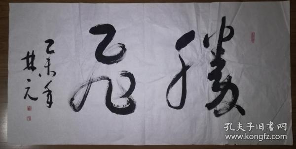手书真迹书法:天津书协会员张林元草书《腾飞(四尺)