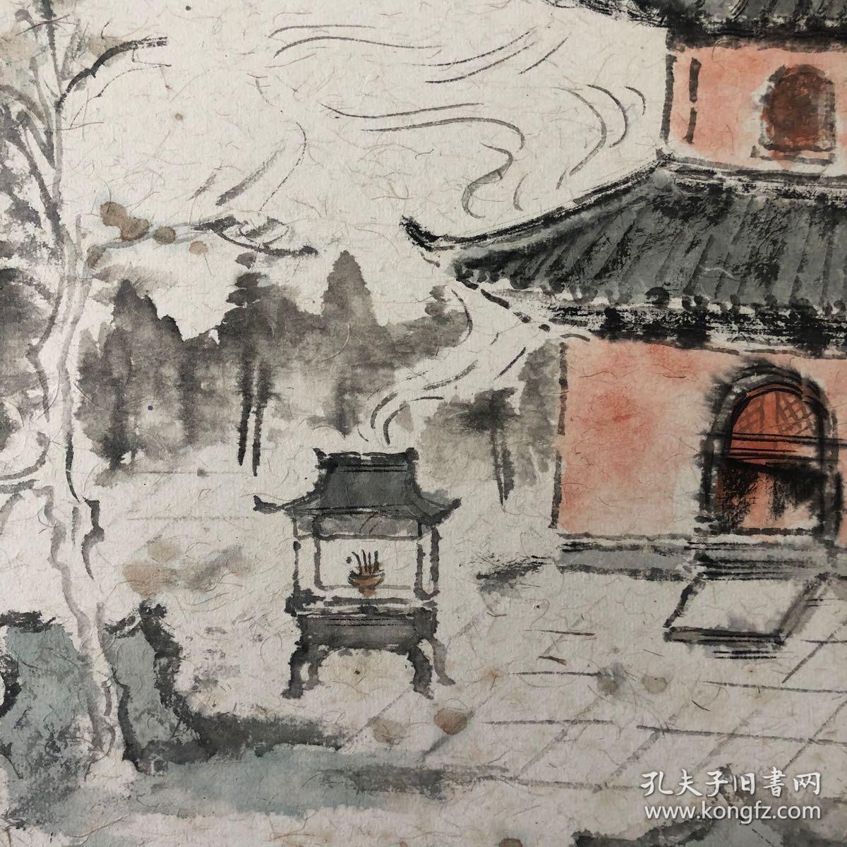 水墨天台山国清寺钟楼,千年古刹,意境悠远,寓意吉祥!
