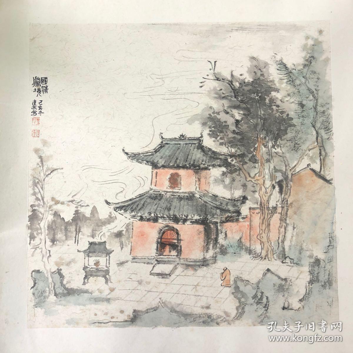 水墨天台山国清寺钟楼,千年古刹,意境悠远,寓意吉祥!