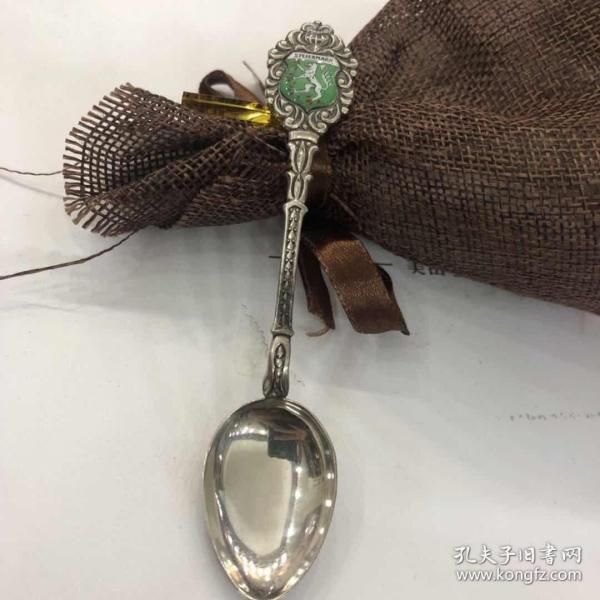 西洋 欧洲古董 奥地利 800银 茶匙咖啡勺子 12.8克 11cm