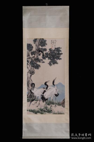 近代:"徐悲鸿"松鹤延年立轴