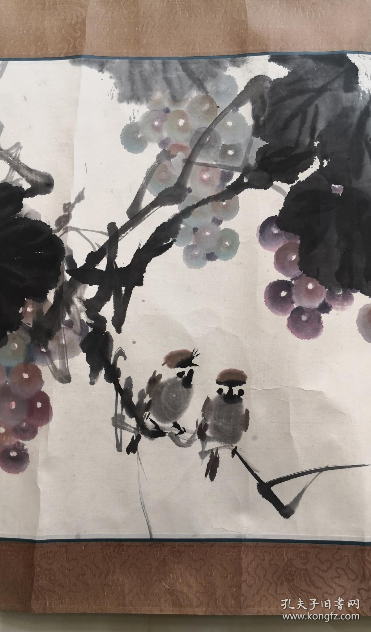北京著名画家莫名——葡萄麻雀