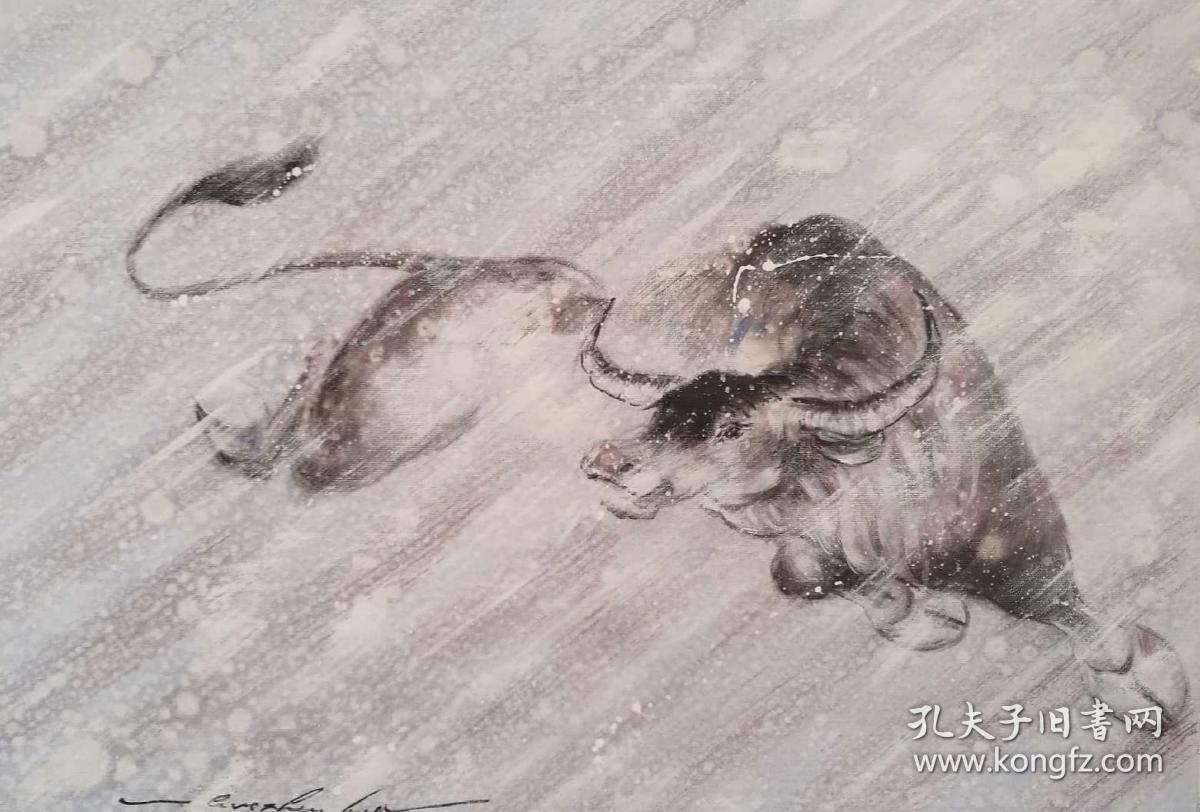 原创油画《牛》纯手绘客厅玄关装饰画壁画挂画风景花卉大气动物09