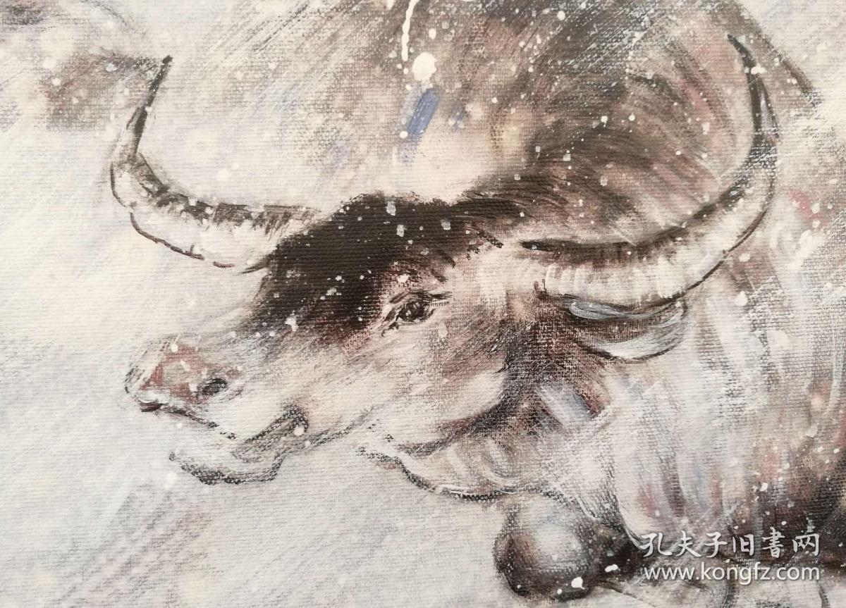 原创油画《牛》纯手绘客厅玄关装饰画壁画挂画风景花卉大气动物09