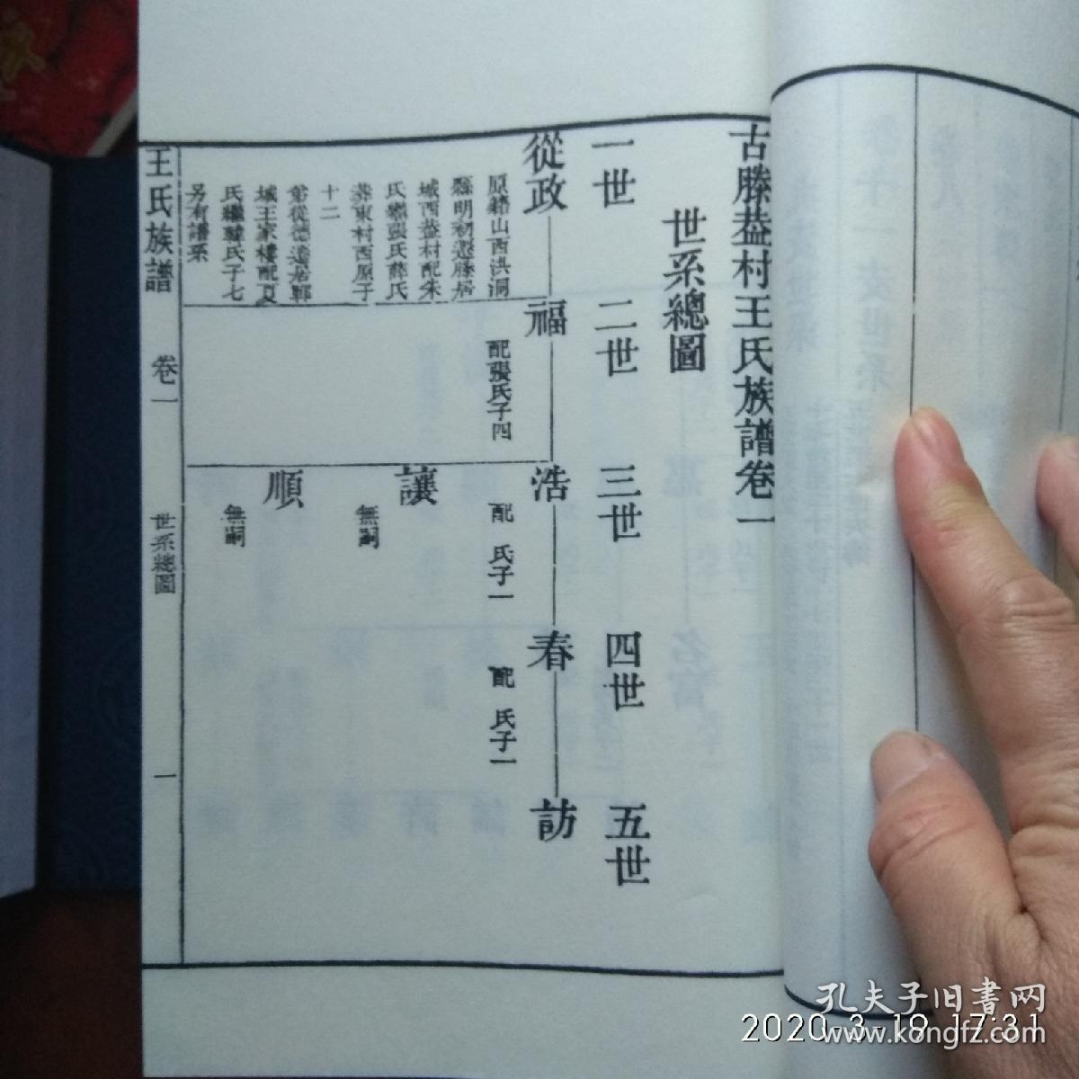 盖村王氏族谱【一函10册全】--宣纸线装影印清宣统辛亥版.
