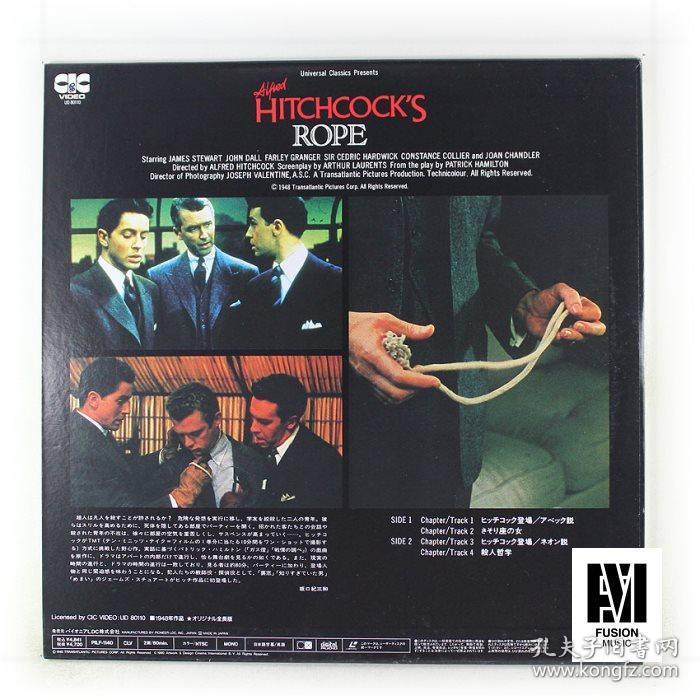 希区柯克 夺魂索 rope 1948年 电影镭射影碟ld日版 ntsc顺风发货