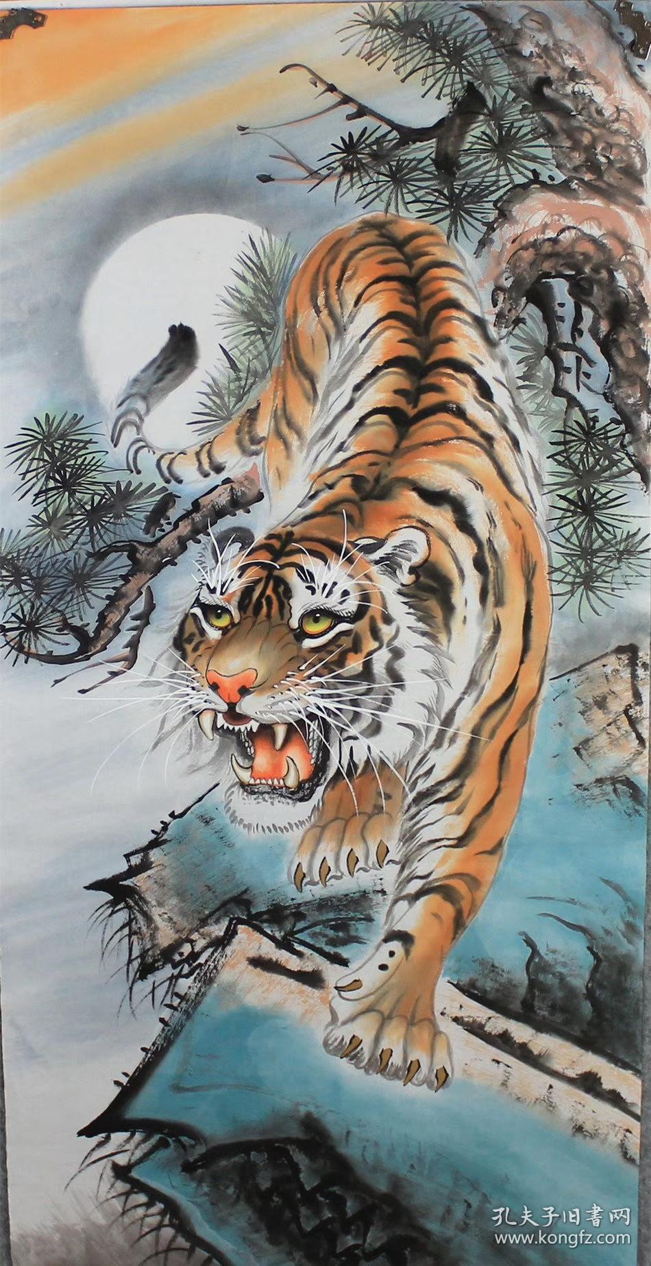 唐贵和老师四尺,老虎 两款,上山虎,下山虎_国画_孔夫子旧书网