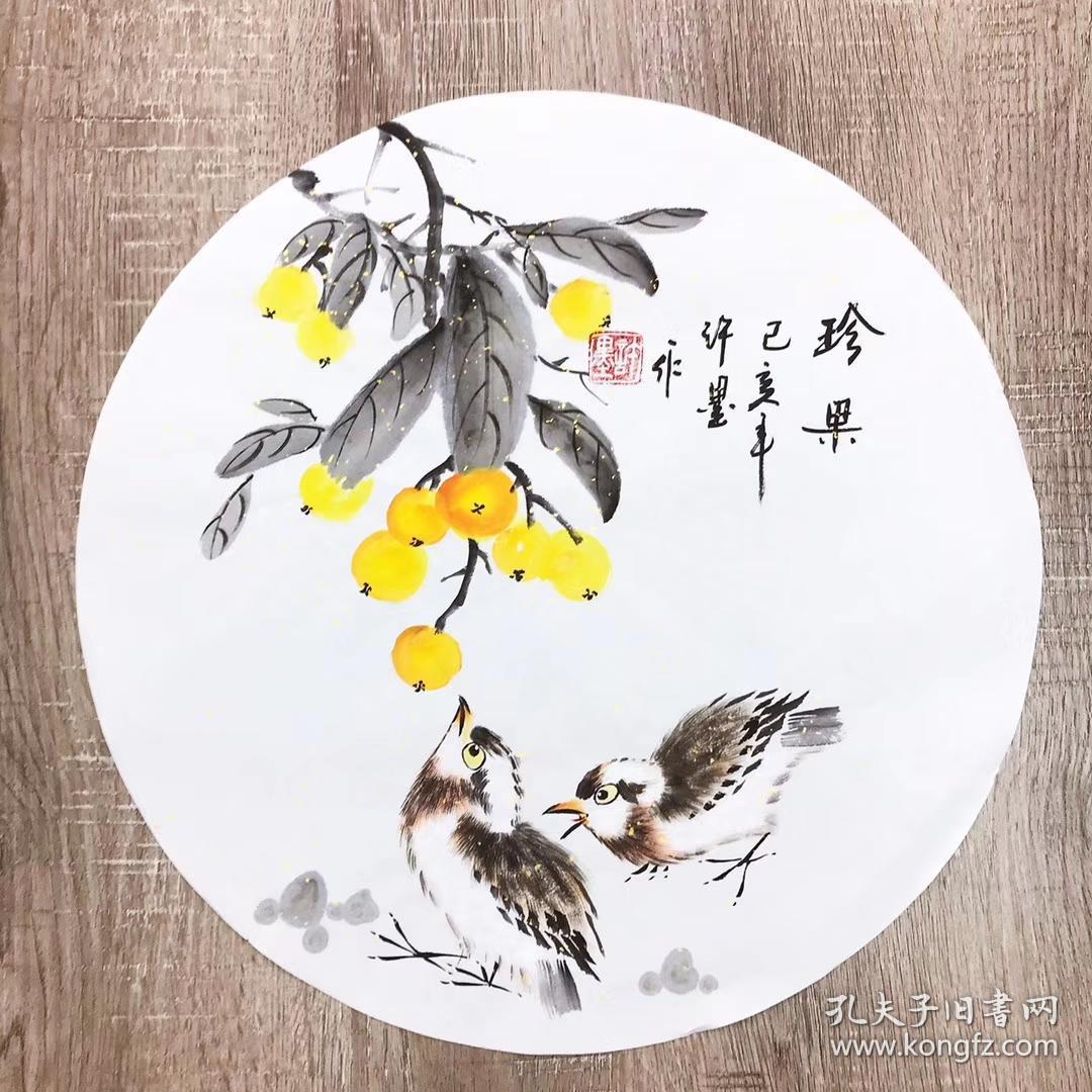 河南美协会员许墨老师圆形花鸟画任选四幅只需168元包邮35*35厘米*4幅