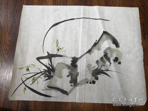 无款小品之12 《兰花 石头图》