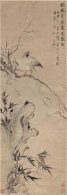 清-华岩-花鸟立轴-纸本-46.1x132.6cm