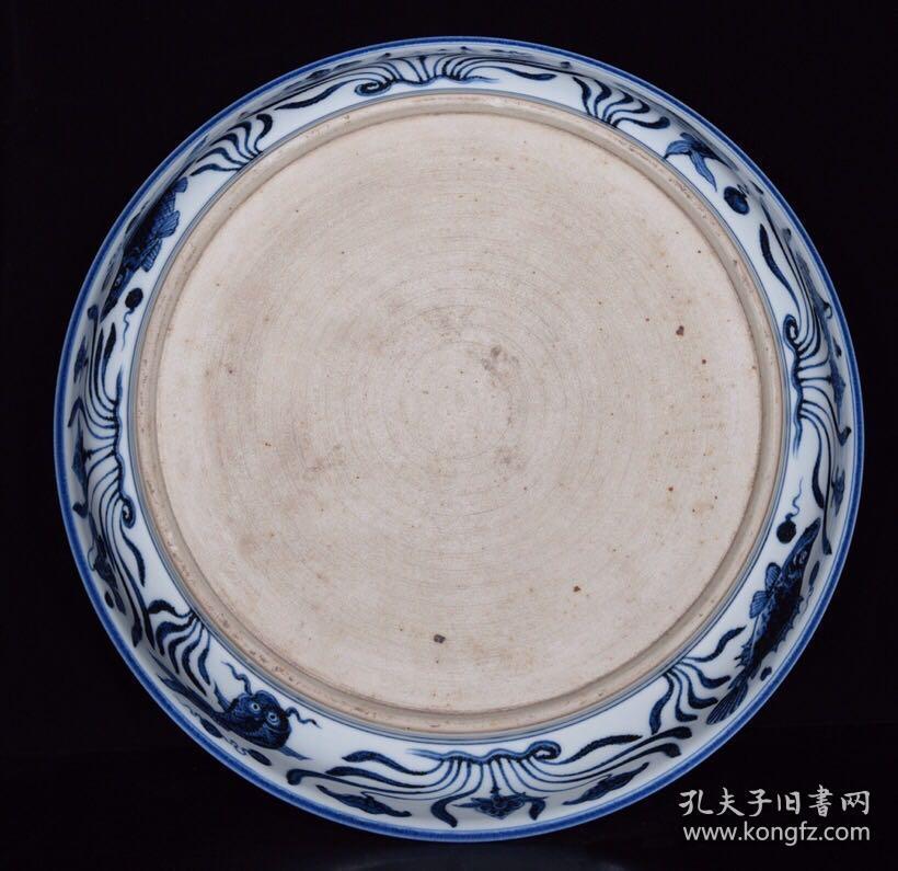 明永乐青花鱼藻纹盘尺寸8*44.5厘米