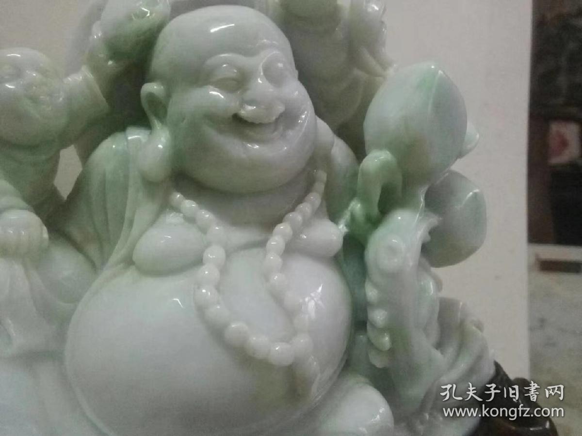 天然a货翡翠弥勒佛摆件特价结缘
