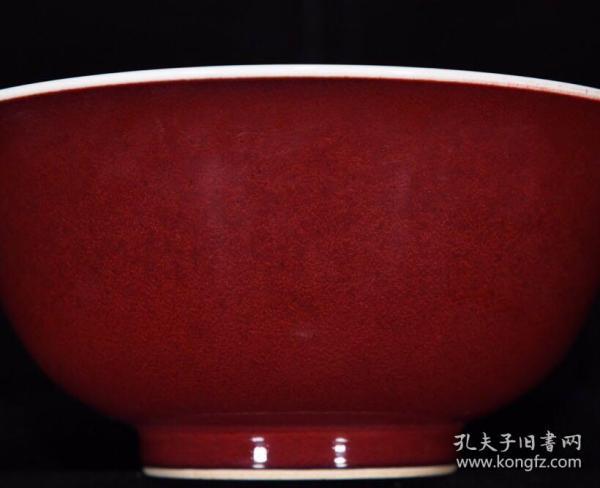明宣德祭红釉碗