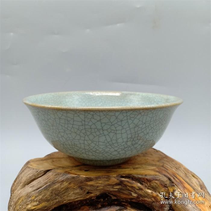 宋汝窑手工瓷天青釉支钉碗仿古做旧宋代出土古瓷器 古玩收藏摆件