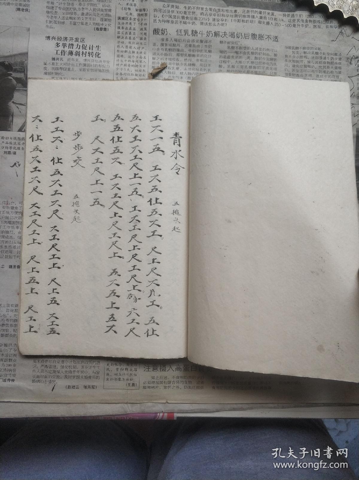 道教手抄工尺谱.两本.