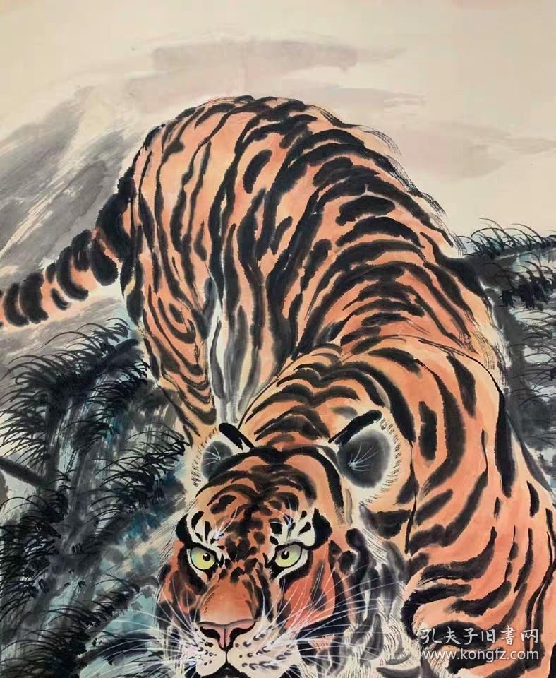 胡爽庵新款纯手绘水墨下山虎名人字画十品花鸟原稿条幅