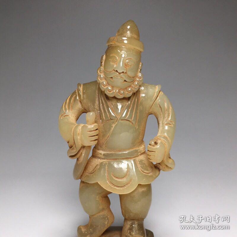精品旧藏老和田玉【胡人】摆件