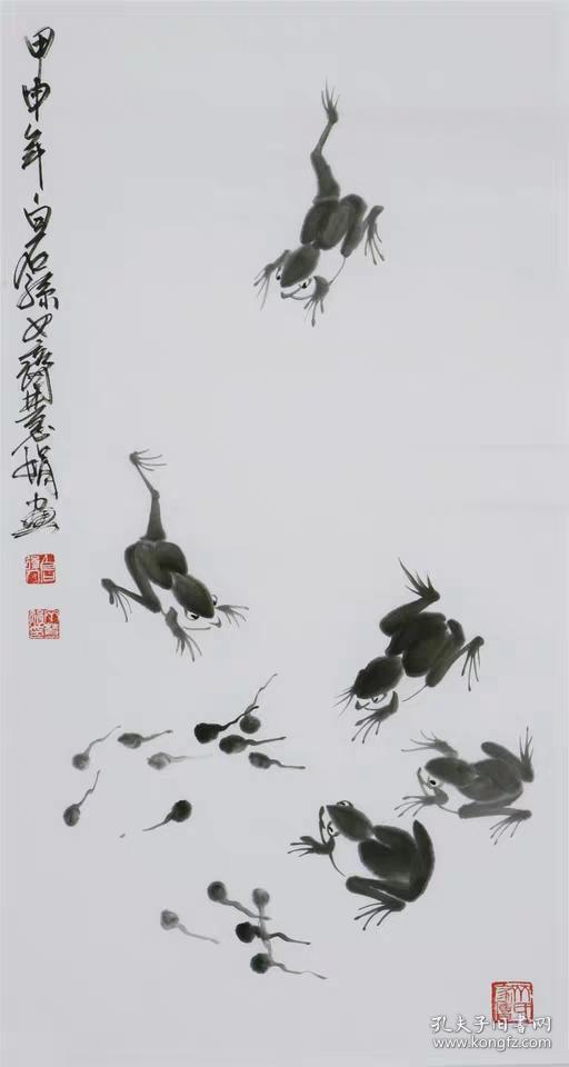 名家齐慧娟写意国画青蛙字画纯手绘