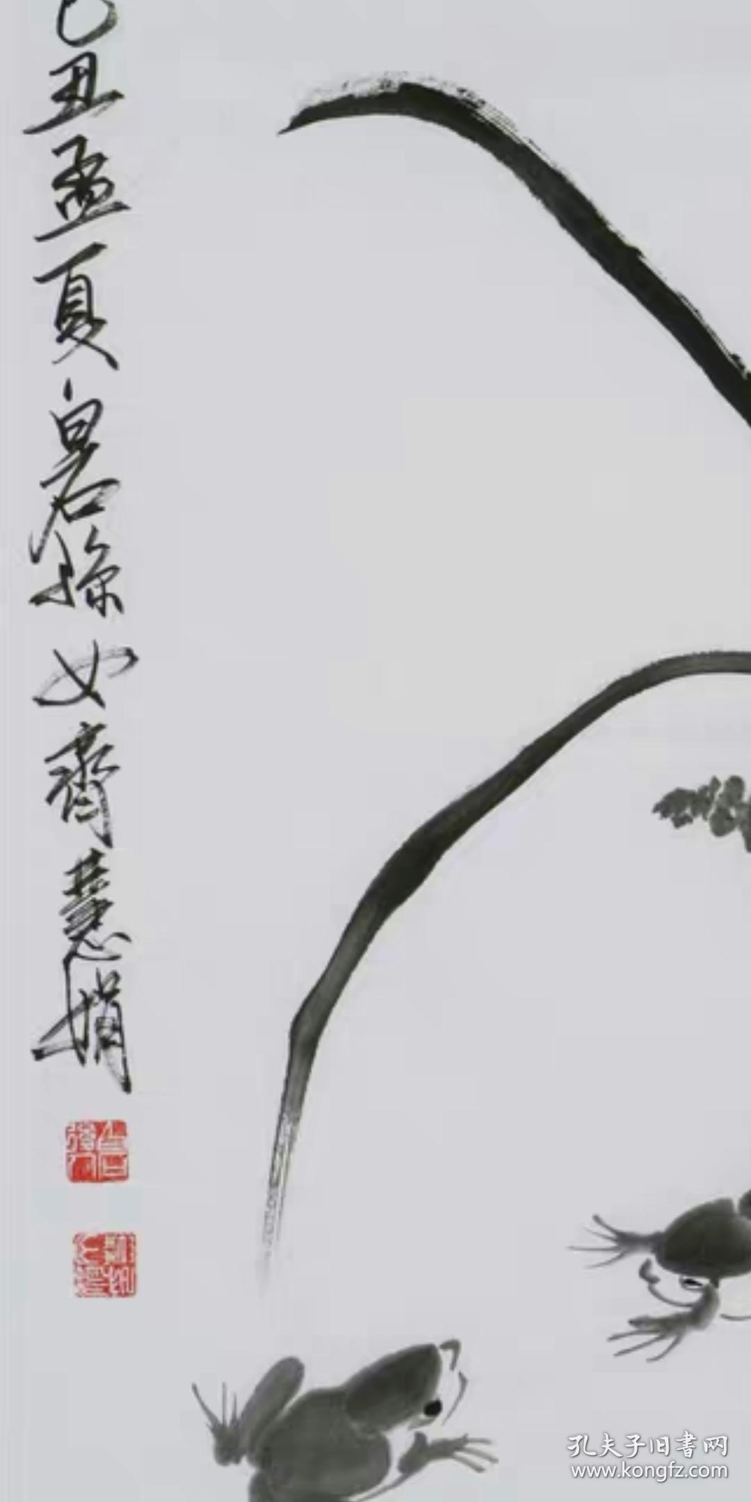 名家齐慧娟写意国画青蛙字画纯手绘
