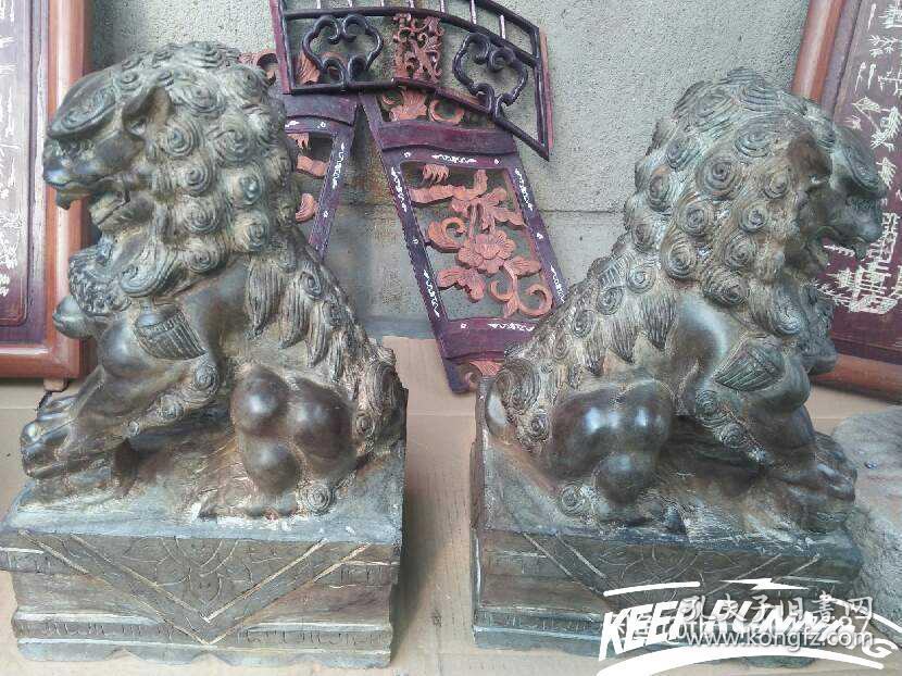 石雕石狮子青石狮子一对看门狮子石头风水镇宅狮子北京石狮镇宅辟邪高