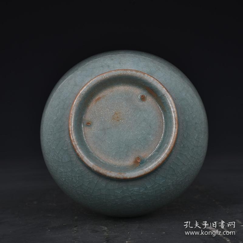 宋代汝窑天青釉玉壶春瓶古玩老货收藏